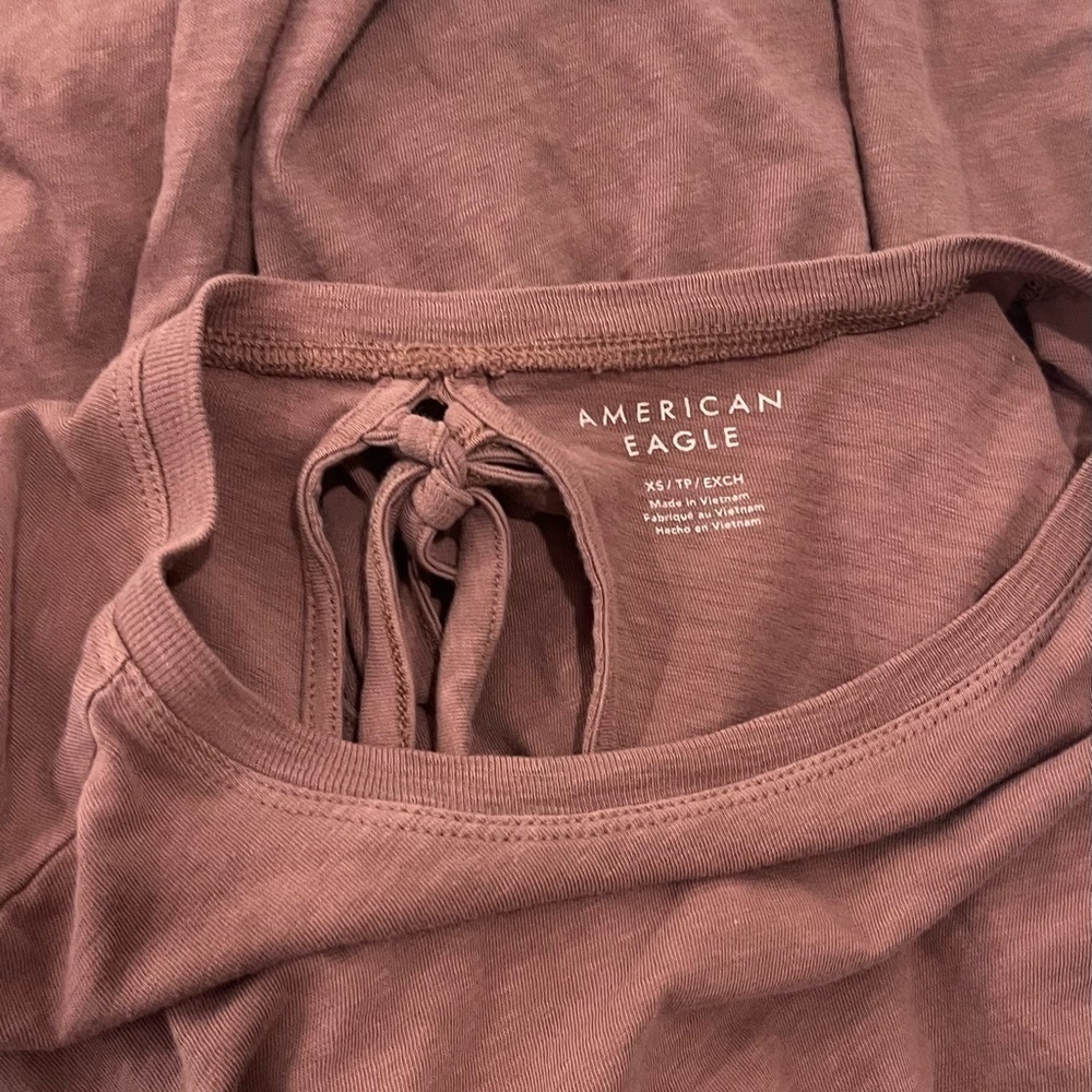 American Eagle Sunchaser Knit Babydoll Swing Mauve Pink Short Sleeve T Shirt XS - Picture 9 of 9